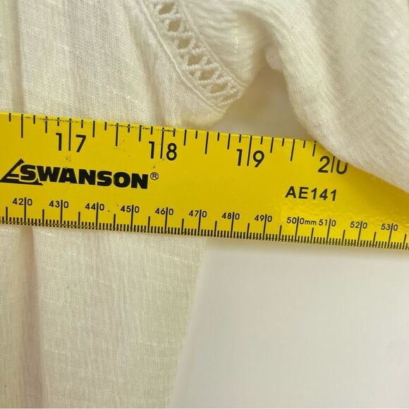 American Rag Bell-Sleeve Crochet-Trim Peasant Cream Women's S Minimalist - Picture 9 of 11